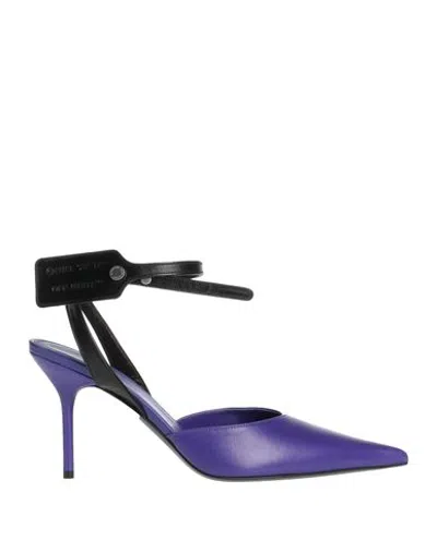 Off-white Woman Pumps Purple Size 10 Soft Leather