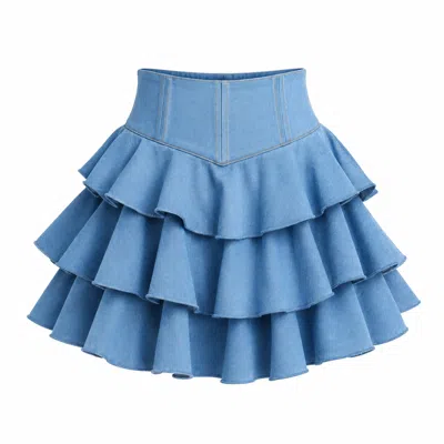 Ofuure Women's Blue Light Denim Dilara Mini Skort