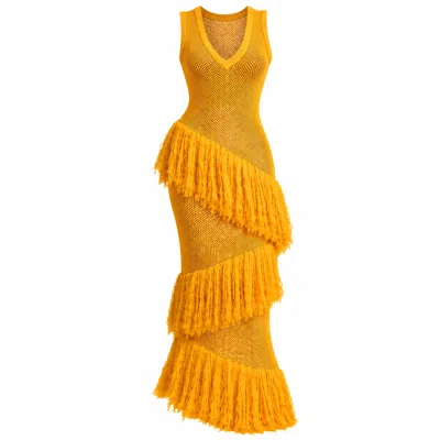Ofuure Women's Uyai Fringe Maxi Dress In Yellow