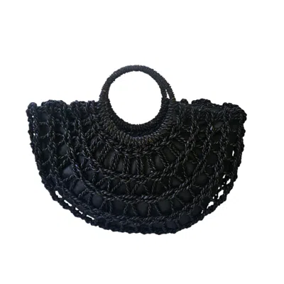 Ohsun Women's Inga Straw Beach Tote - Black