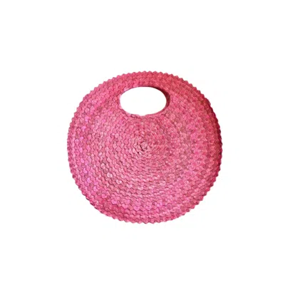 Ohsun Women's Pink / Purple Finny Straw Handbag - Bubblegum