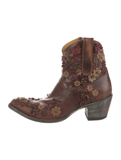Pre-owned Old Gringo Leather Patterned Western Boots In Brown