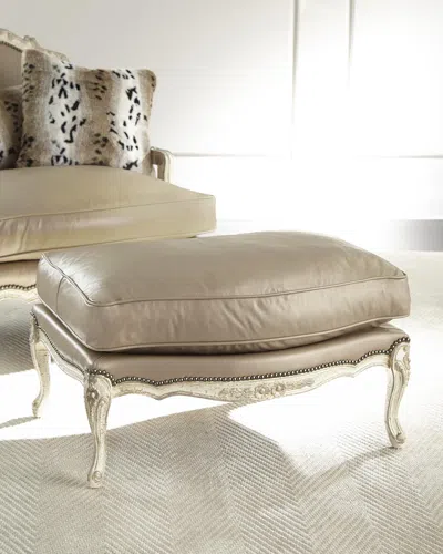 Old Hickory Tannery Dusk Leather Bergere Ottoman