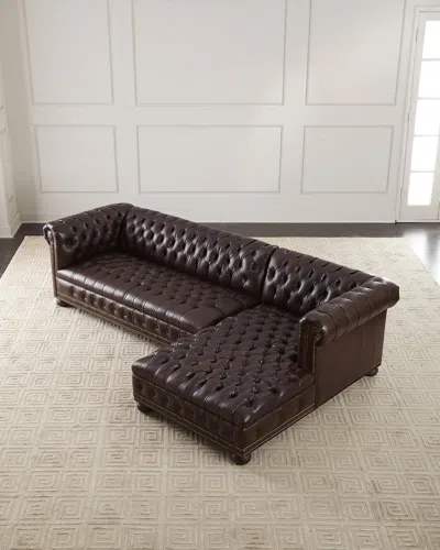 Old Hickory Tannery Elias Leather Chesterfield Sectional