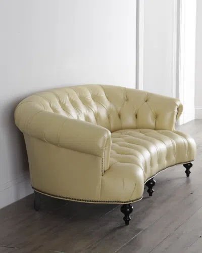 Old Hickory Tannery Lenoir Leather Tufted Sofa 70.5"