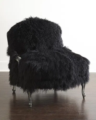 Old Hickory Tannery Worthen Noir Sheepskin Chair