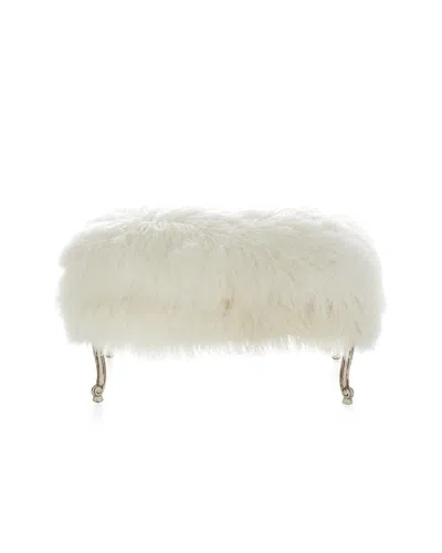 Old Hickory Tannery Worthen Sheepskin Ottoman