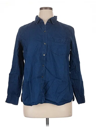 Pre-owned Old Navy Long Sleeve Button Down Shirt In Blue