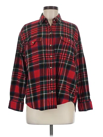 Pre-owned Old Navy Long Sleeve Polo Shirt In Red
