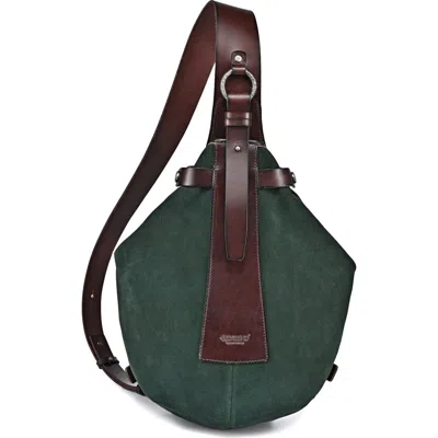 Old Trend Daisy Genuine Leather Organized Sling Bag In Kale