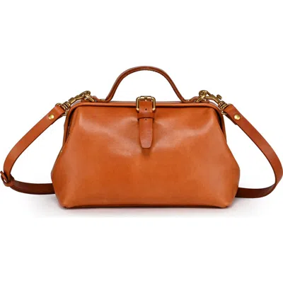 Old Trend Doctor Mini Genuine Leather Structured Crossbody In Chestnut