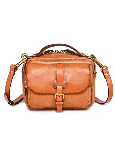 Old Trend Ficus Genuine Leather Compact Crossbody In Caramel