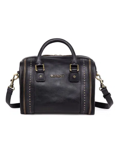 Old Trend Mini Trunk Genuine Leather Structured Crossbody In Black