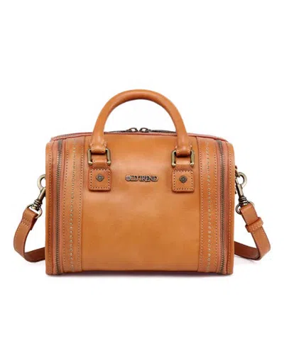 Old Trend Mini Trunk Genuine Leather Structured Crossbody In Chestnut