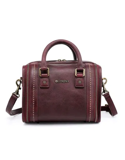 Old Trend Mini Trunk Genuine Leather Structured Crossbody In Rusty Red