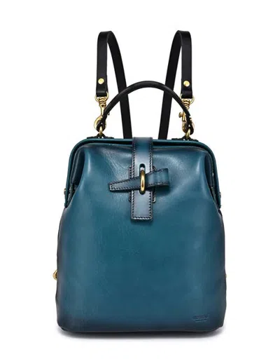 Old Trend Pamela Genuine Leather Organized Travel Backpack In Turquoise