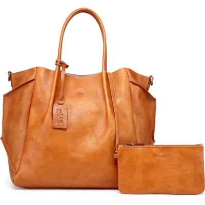 Old Trend Sprout Land Genuine Leather Convertible Tote In Chestnut