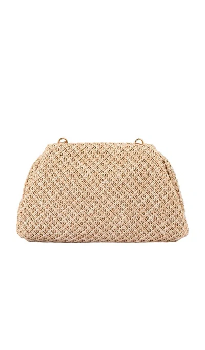 Olga Berg Anna Woven Clutch In Natural