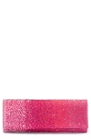 Olga Berg Camille Ombré Hot Fix Crystal Clutch In Pink