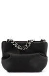 Olga Berg Jule Satin Top Handle Bag In Black