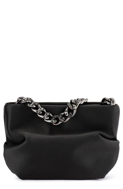 Olga Berg Jule Satin Top Handle Bag In Black