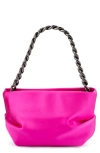 Olga Berg Jule Satin Top Handle Bag In Fuchsia