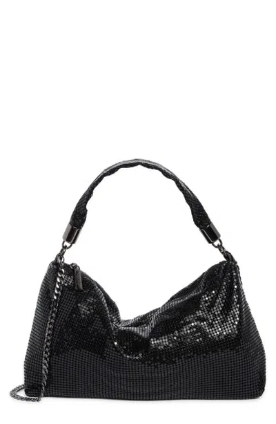 Olga Berg Marilla Mesh Shoulder Bag In Black