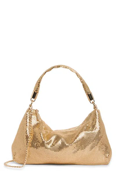Olga Berg Marilla Mesh Shoulder Bag In Gold