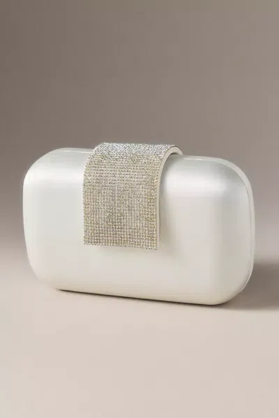 Olga Berg Selene Crystal Clutch In Nude
