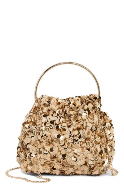 Olga Berg Sharma Sequin Pouch Bag In Gold