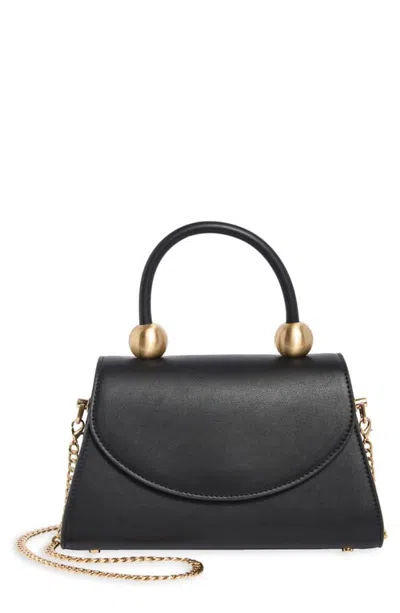 Olga Berg Siren Faux Leather Top Handle Bag In Black