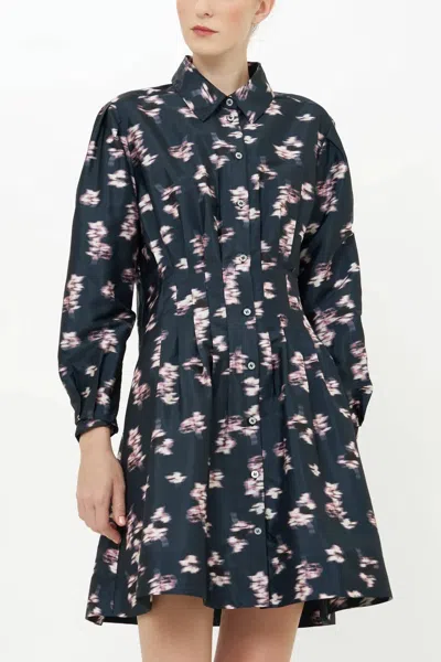 Oliphant Elizabeth Mini Dress In Lebombo Black In Blue