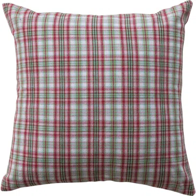 Olive Grove Artisan Plaid Woven Cotton Pillow In Multicolor