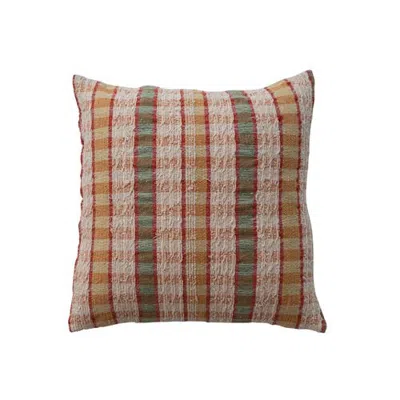 Olive Grove Artisan Striped Cotton & Wool Pillow In Multicolor