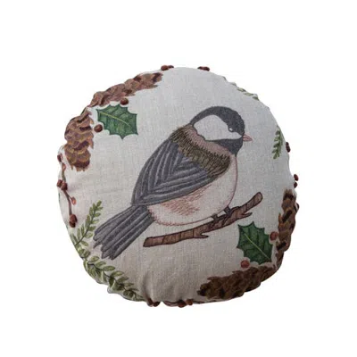 Olive Grove Botanical Linen Blend Pillow With Cotton Back In Multicolor