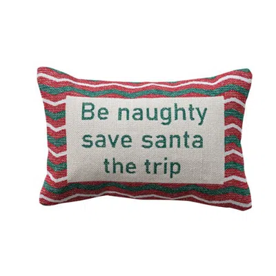 Olive Grove Cotton Zig Zag Lumbar Pillow In Multicolor
