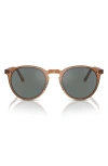 Oliver Peoples O'malley Round Sunglasses, 48mm In Brown/gray Solid