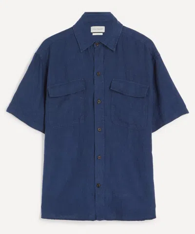 Oliver Spencer Mens Penryn Loose Short-sleeve Navy Shirt In Blue