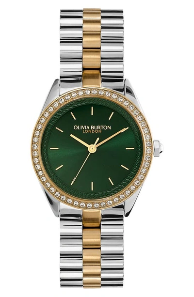 Olivia Burton Bejewelled Bracelet Watch, 34mm In Green
