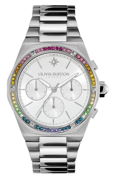 Olivia Burton Hexa Multi Bracelet Watch, 38mm In Silver
