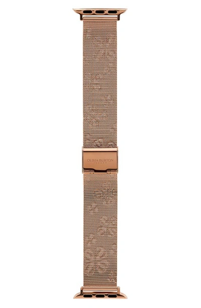 Olivia Burton Steel Mesh 20mm Apple Watch® Watchband In Gold