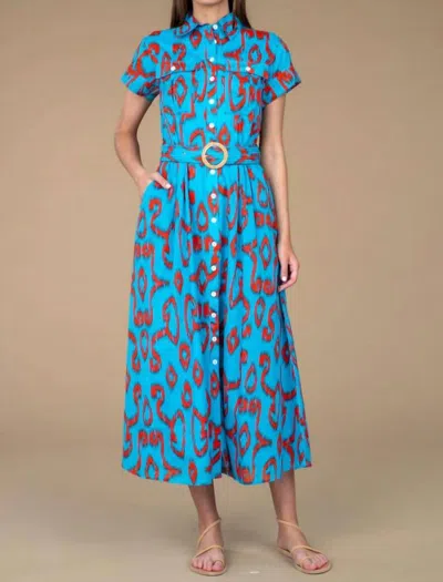 Olivia James The Label Marlow Dress In Blue In Multi