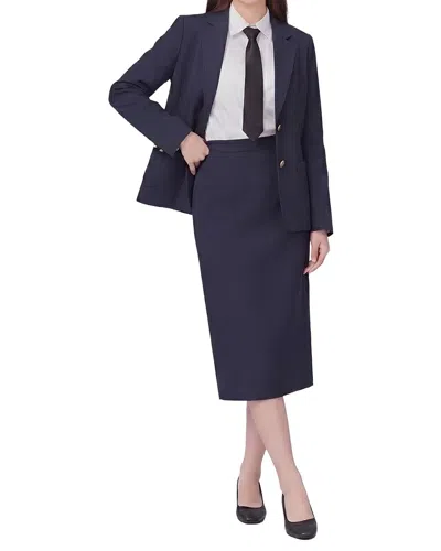 Olivia Taylor 3pc Jacket, Shirt, & Skirt Set In Blue