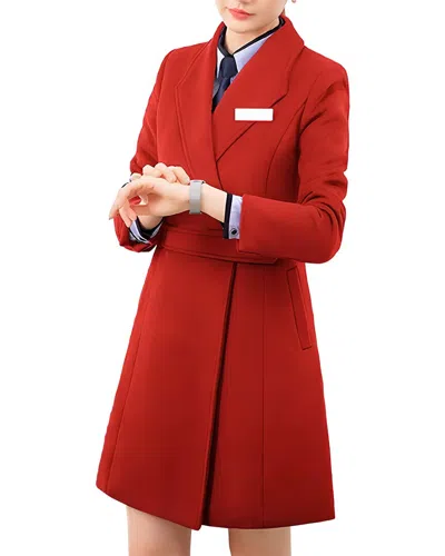 Olivia Taylor Wool-blend Coat In Red