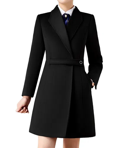 Olivia Taylor Wool-blend Coat In Black
