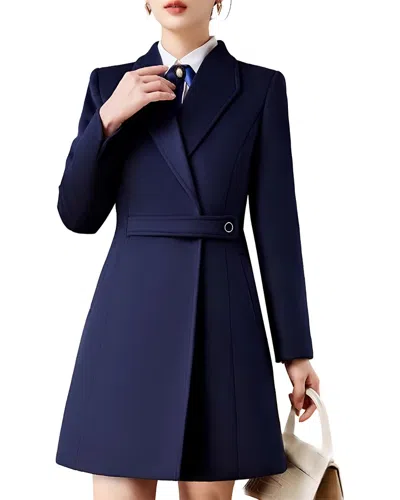 Olivia Taylor Wool-blend Coat In Blue