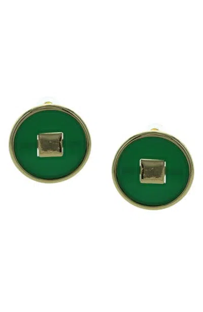 Olivia Welles Anson Stud Earrings In Green