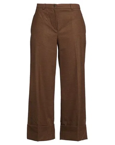 Oltre Woman Pants Brown Size 16 Polyester, Viscose, Elastane