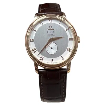 Pre-owned Omega De Ville Prestige 4614.30.02 39mm 18k Rose Gold In Red