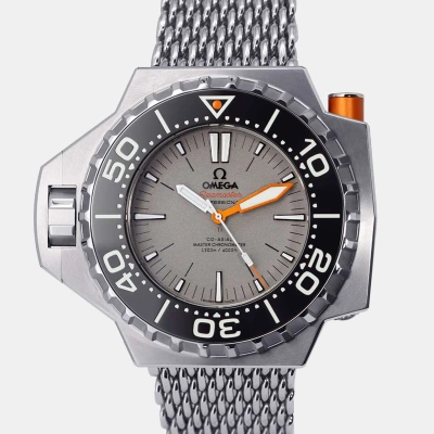 Pre-owned Omega Grey Titanium Seamaster 227.90.55.21.99.001 Automatic Men's Wristwatch 48 Mm